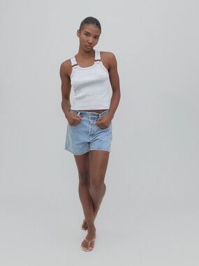 Still Here Ames Shorts Vintage Blue Size 24 SH Embroidered High Rise Denim